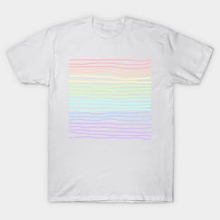 Pastel Rainbow Hand Drawn Lines - Lighter T-Shirt